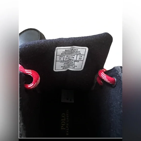 Polo by Ralph Lauren Black and Red Boots with Leather Upper NWOT - Picture 6 of 6